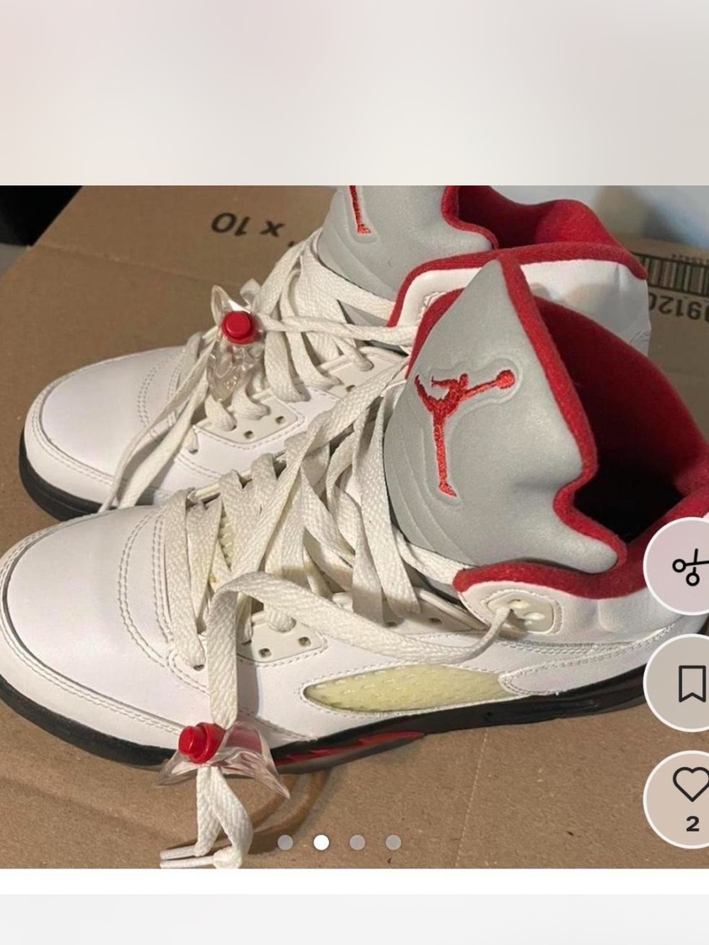 Jordan Women's White and Red Retro High-Top Sneakers